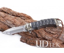 Hunter Veyron Sweden Damascus steel pocket hunting knife UD405245 